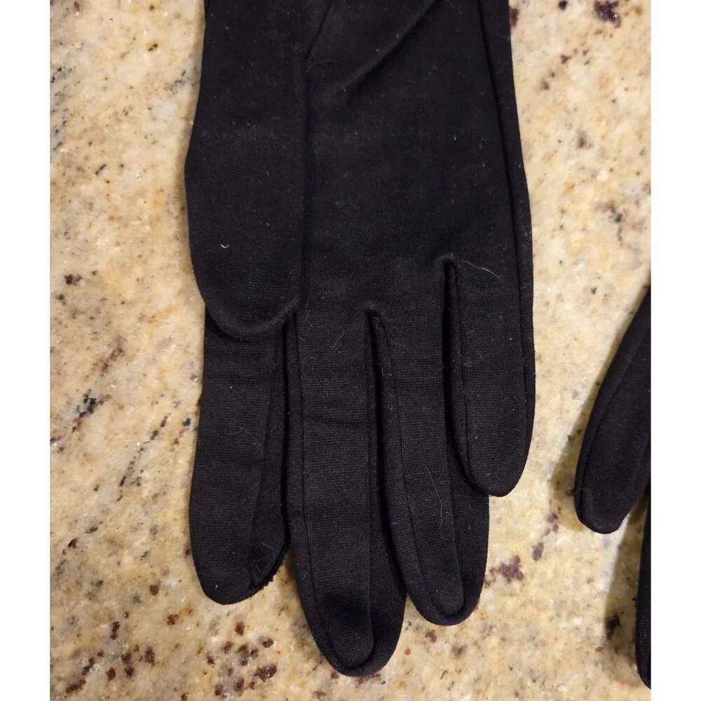 Vintage Womens Size M 7 Black Cotton Formal 13.5